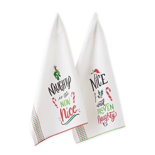 DII® Naughty Nice Printed Dishtowel Set